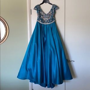 turquoise girls formal dress